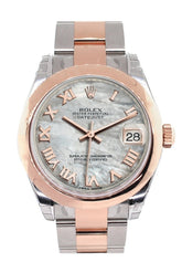 Rolex Datejust 31 White Mother Of Pearl Roman Dial 18K Rose Gold Two Tone Ladies Watch 178241 / None